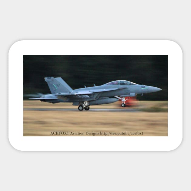 EA-18G Growler Super Hornet FCLP 9 Sticker by acefox1